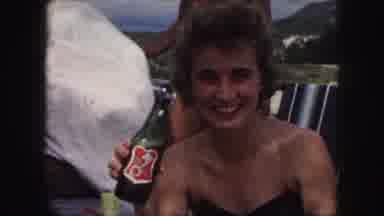 Kansas City Missouri (1959): Mother And Two Children Having Fun Near The Sea