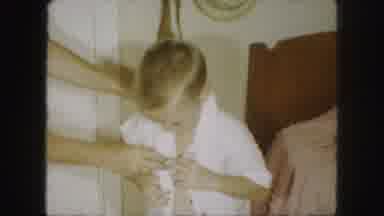 Kansas City Missouri (1959): Family Clothing Early Helping Dressed Stairs Sister