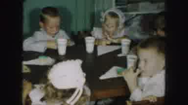 Kansas City Missouri (1959): Gathering Of Children Eating And Drinking