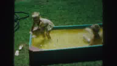 Kansas City Missouri (1959): Two Young Children Boy And Girl Playing In Background