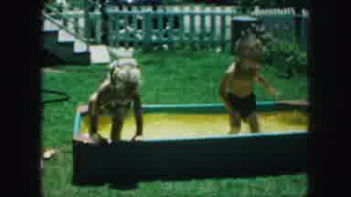 Kansas City Missouri (1959): Young Childrens Playing In A Shallow Pool In A