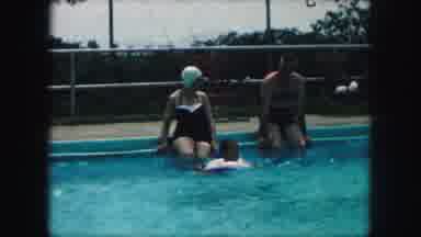Kansas City Missouri (1959): Mature Male And Female Couple Outside Of A Pool With