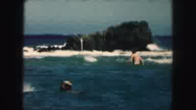 Kansas City Missouri (1959): Boys Swimming In The Waves And Enjoying The Ocean