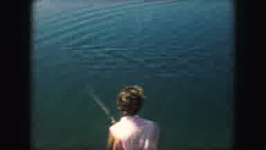 Kansas City Missouri (1959): Fishing On The Beach With A View Of An Incoming Wave