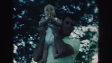 Kansas City Missouri (1959): Family Outing With Father Carrying Baby And Boy
