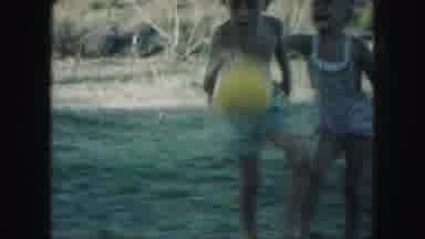 Kansas City Missouri (1959): Little Shirtless Boy Playing Basketball With A Friend
