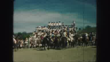 Kansas City Missouri (1959): Horses Are Ridden And Directed To Run Around A Barrel