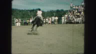 Kansas City Missouri (1959): People Watching An Equestrian Moving Fast On The