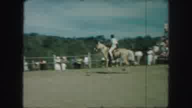 Kansas City Missouri (1959): Man Skillfully Riding A Well Trained Horse Around