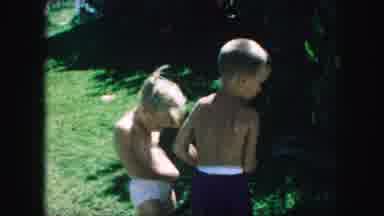 Kansas City Missouri (1959): Old Fashioned Children At Play In Front Yard And