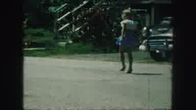 Kansas City Missouri (1959): Little Girl Learning To Walk In Heels Walks Down The