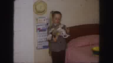 Kansas City Missouri (1959): Little Boy Puppy Bedroom Handsome Boy