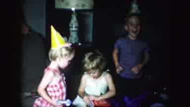 Kansas City Missouri (1959): Kids At A Birthday Party Watching A Little Girl Open