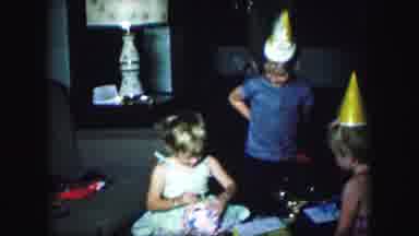 Kansas City Missouri (1959): A Children's Birthday Party With 2 Kids Wearing