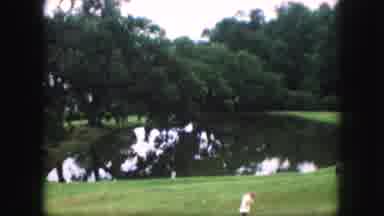Kansas City Missouri (1959): Two Children Playing In Large Grassy Area With Trees