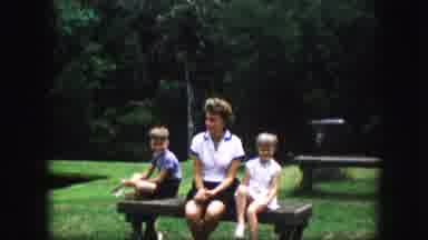 Kansas City Missouri (1959): A Mom And Her Kids Enjoying A Day At The Park