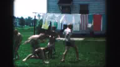 Kansas City Missouri (1959): Children Playing Having Fun Garden House Grass Good