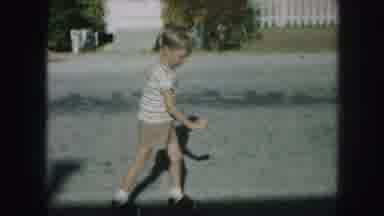 Kansas City Missouri (1959): Child Learning How To Roller Skate