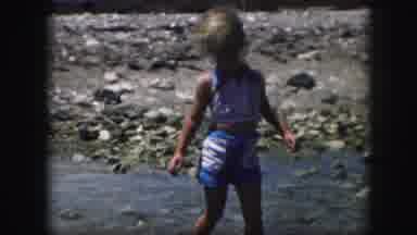 Kansas City Missouri (1959): Children Family Vacation Boy Girl River Rocks Fun