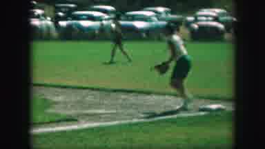 Kansas City Missouri (1959): Baseball Team Playing Catch On The Field To Warm Up