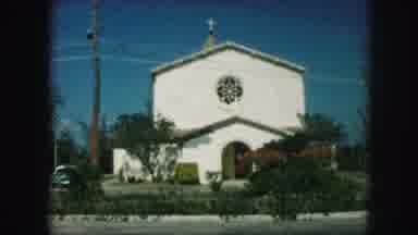 Kansas City Missouri (1959): White Mexican Looking Church Building Near Parking