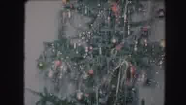 Kansas City Missouri (1959): Fully Decorated Natural Green Christmas Tree With