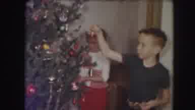 Kansas City Missouri (1959): A Children Runs In Front Of A Christmas Tree And Then