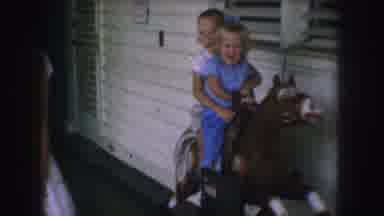 Kansas City Missouri (1959): Fun Times As Brother And Sister Ride Mechanical Horse