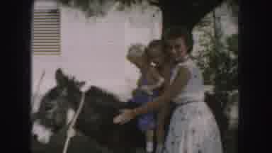 Kansas City Missouri (1959): 1950'S American Family Pets Donkey In Their Front