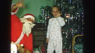 Kansas City Missouri (1959): Two Children Seeing Santa Claus In Their Home On