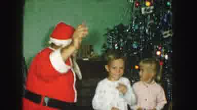 Kansas City Missouri (1959): Blonde Brother And Sister Visit With Santa In Their