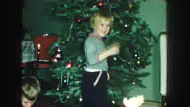 Kansas City Missouri (1959): Young Kids Excitedly Hanging Colorful Ornaments On A