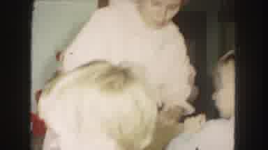 Kansas City Missouri (1959): Older Child Getting Out Tv Trays While Smaller