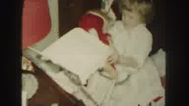Kansas City Missouri (1959): Girl Plays With New Doll She Got For Christmas