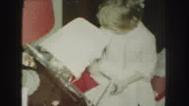 Kansas City Missouri (1959): Girl Doll Playing Vase Antique Old Video Young Caring