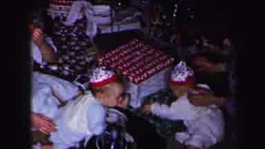Lynbrook New York (1975): Parents With Babies During Holidays Inside House