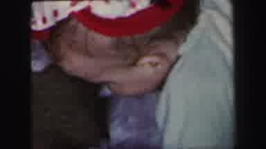 Lynbrook New York (1975): Holiday Grumpy Baby Polka Dot Hat Throwing Wrapping