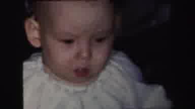 Lynbrook New York (1975): Baby Playing Looking Grouchy Caucasian Baby Healthy