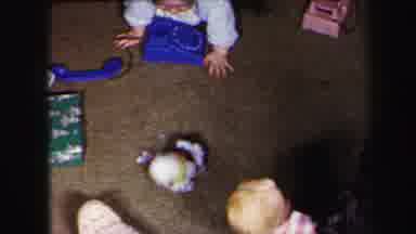 Lynbrook New York (1975): Adorable Infants Crawling On A Carpeted Floor Playing