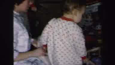 Lynbrook New York (1975): Woman And Two Children Playing Around A Crib In Pajamas
