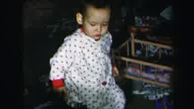 Lynbrook New York (1975): Two Toddlers Move About On Christmas Morning Inspecting