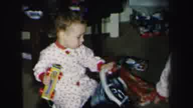 Lynbrook New York (1975): Children Excited About Opening All Of Their Christmas