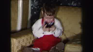 Lynbrook New York-1975: Little Boy Dressed Nicely Smiling on Couch