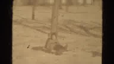 Lincoln Nebraska USA-1975: Two Children Being Pulled On A Sled In Snow