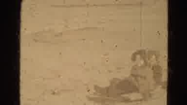 Lincoln Nebraska USA (1975): Kids Riding On Sled On A Sunny Winter Day