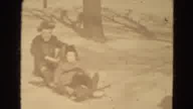 Lincoln Nebraska USA (1975): Young Children And Older Child Happily Being Pulled