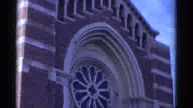 Bridgeport Connecticut-1975: Video Panning Roof To Ground Of A Beautiful