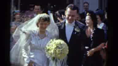 Bridgeport Connecticut (1975): Wedding Alliance Couple Happiness Exit Church