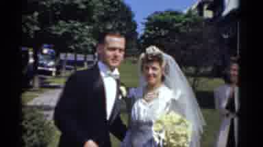 Bridgeport Connecticut (1975): Young Married Couple Poses For Camera And Mingles