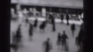 Harrisburg Pennsylvania USA (1975): Black And White Footage Of A Crowd Ice Skating